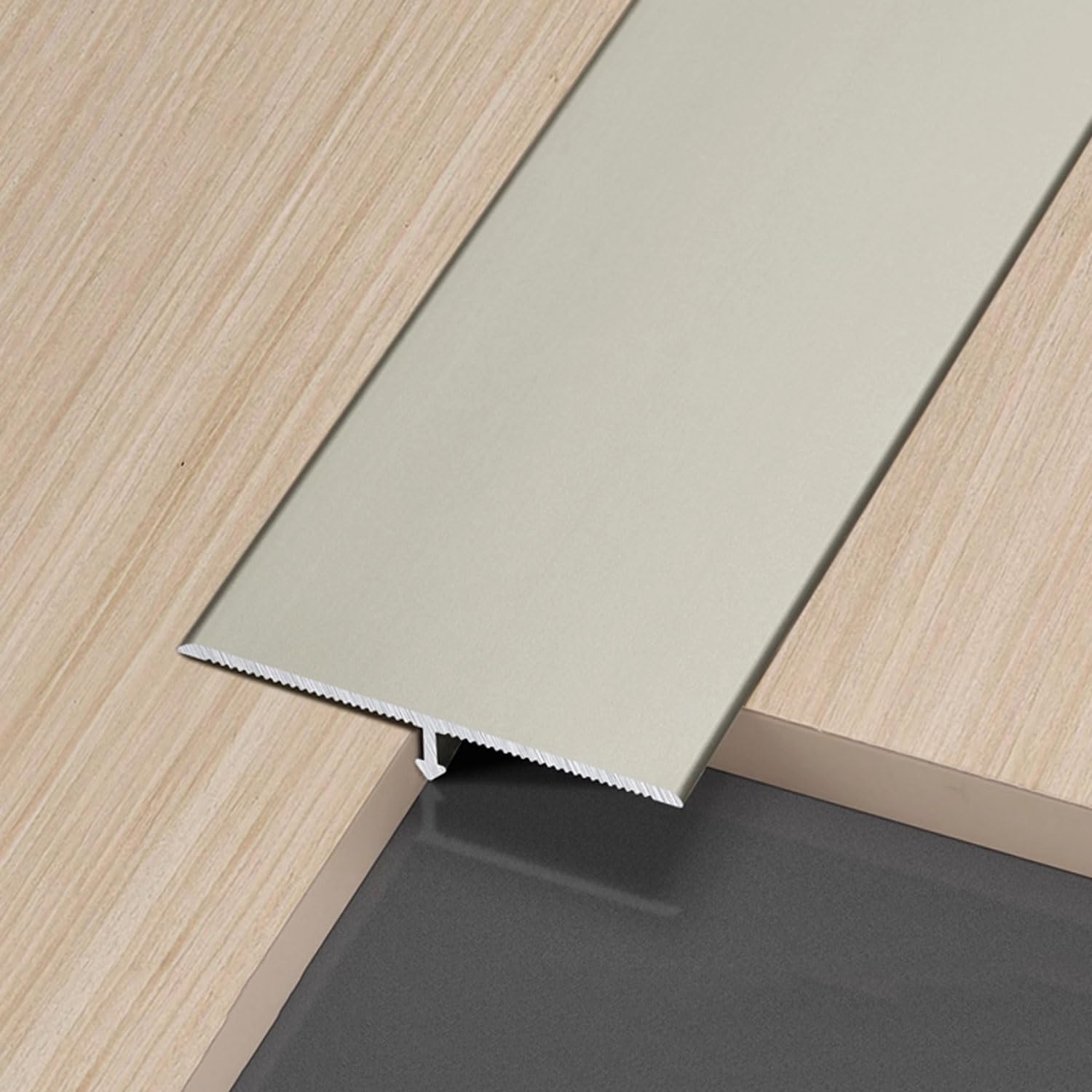 Wytrzymała aluminiowa listwa przejściowa do podłóg - łatwa w montażu listwa T do drewnianych podłóg i płytek - metalowe wykończenie krawędzi progu drzwi