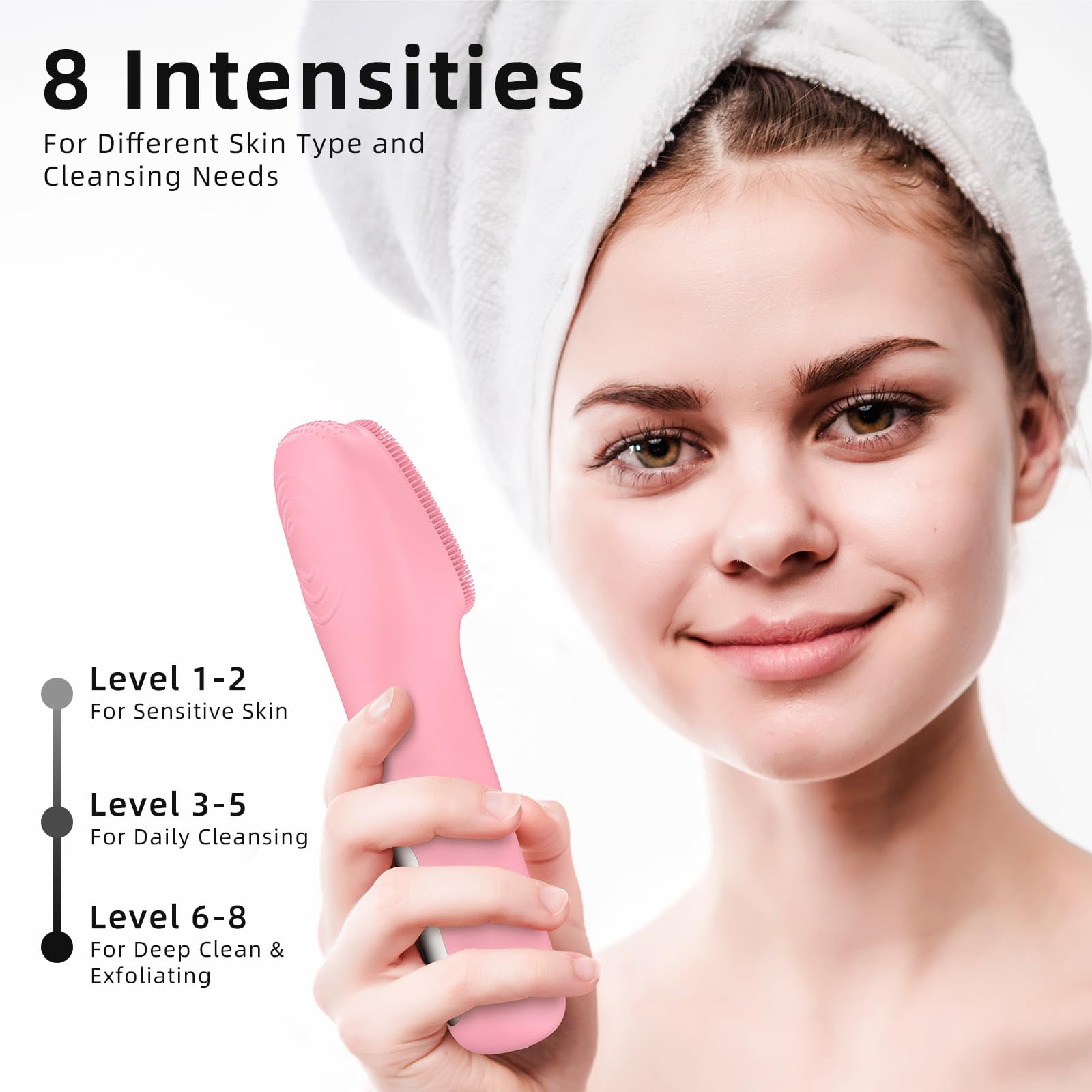 Facial Cleansing Brush, Soft Exfoliating Face Wash Brush, Pore Deep Cleansing Face Skincare Tool for Massaging Makeup Removal (Pink) - Image 4