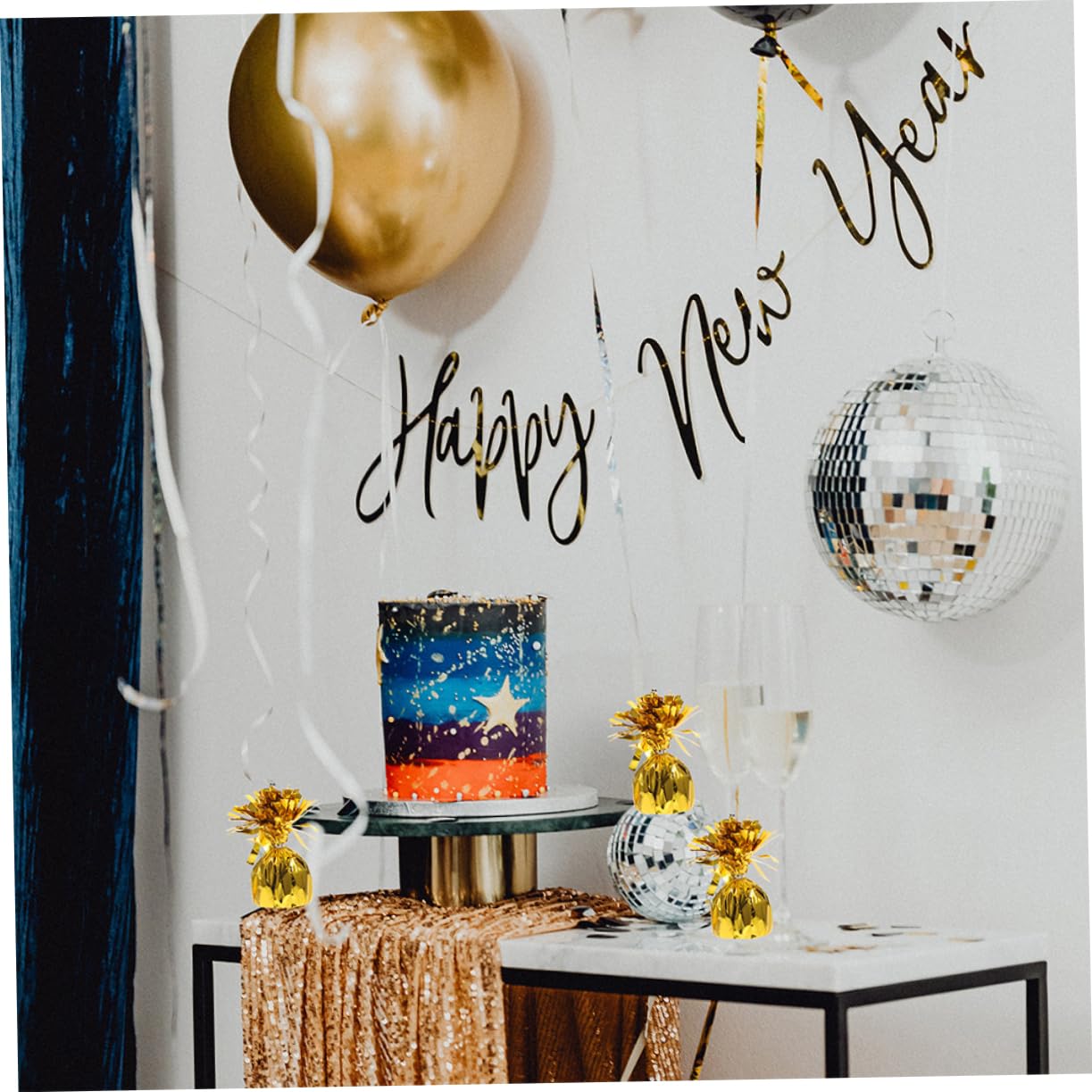 Goldene Ballongewichte 8 Stück-pack aus Pvc für Heliumballons | Metallische Optik, Elegant Goldfarbenes Design, für Partydekorationen und Hochzeiten