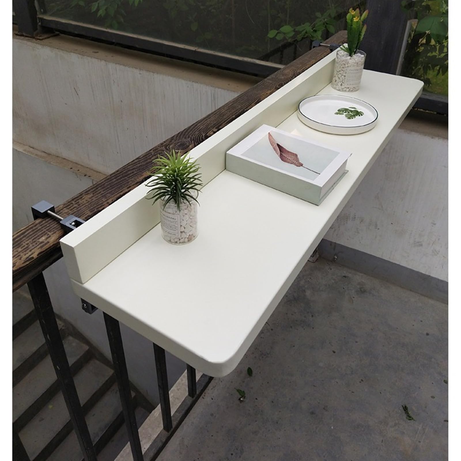 Table de balcon pliante murale et réglable pour extérieur