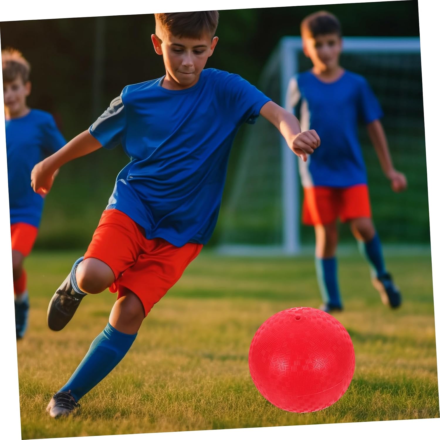 Toddmomy PVC Playground Ball Red Outdoor Game Ball Kickball for Dodgeball Handball with Wear Resistant Material Early Education and Color Recognition