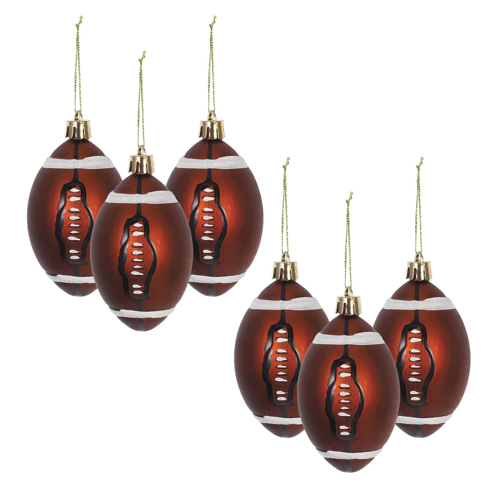 Große Rugby Zarte und Niedliche aus Kunststoff 6cm Weihnachtskugeln 6 Stück Christbaumkugeln für Weihnachtsbaum und Partydekoration an Zweigen