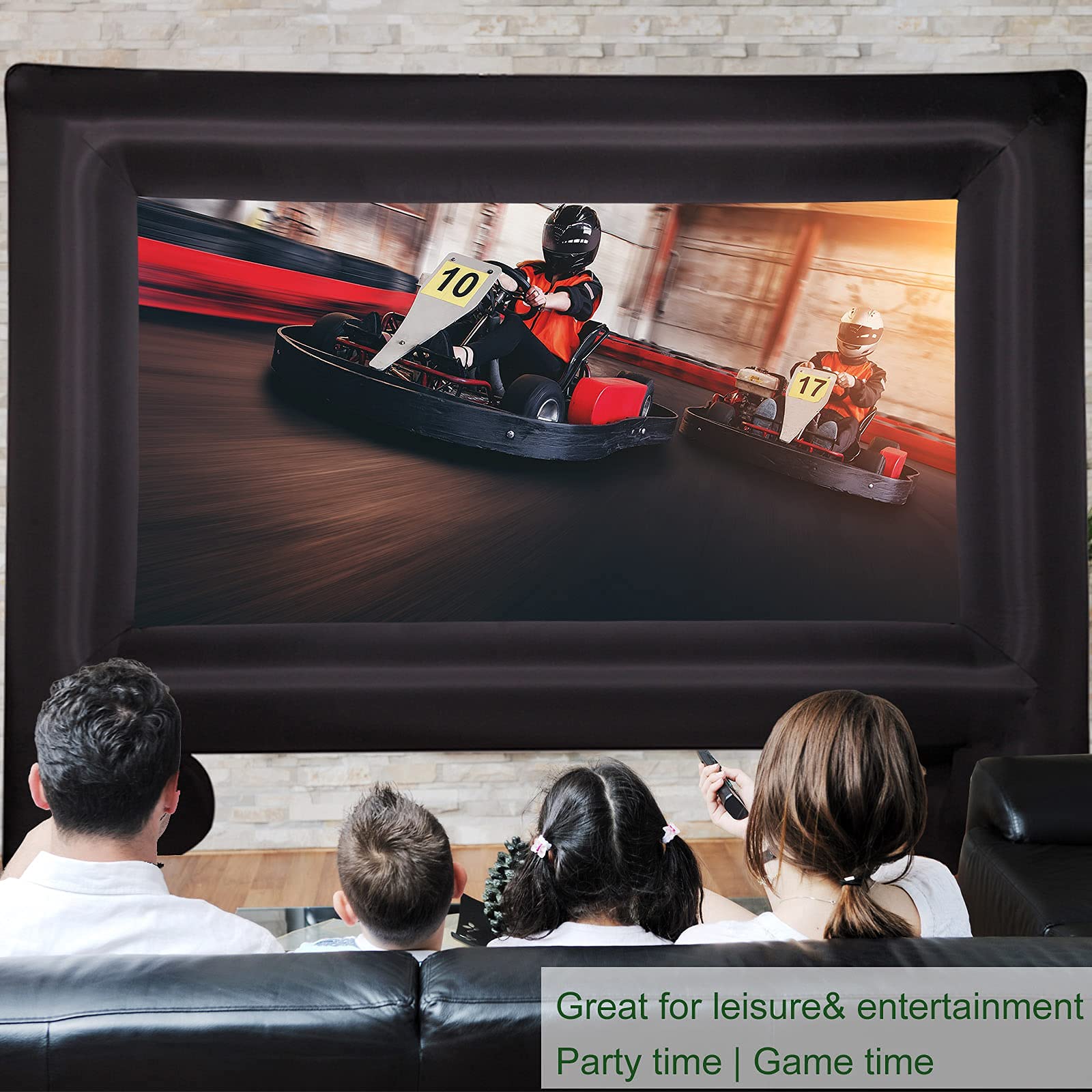 OUTTOY 14 Feet Inflatable Projector Screens, Inflatable Movie Screen Outdoor Blow Up Movie Screens Supports Front and Rear Projection