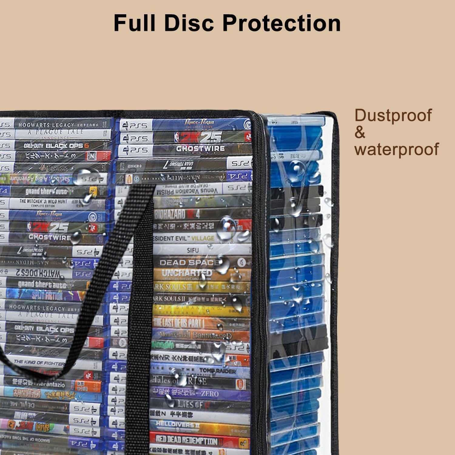 Blu-ray/DVD Storage Bags, Clear PVC Media Storage Bag, 4 Pack