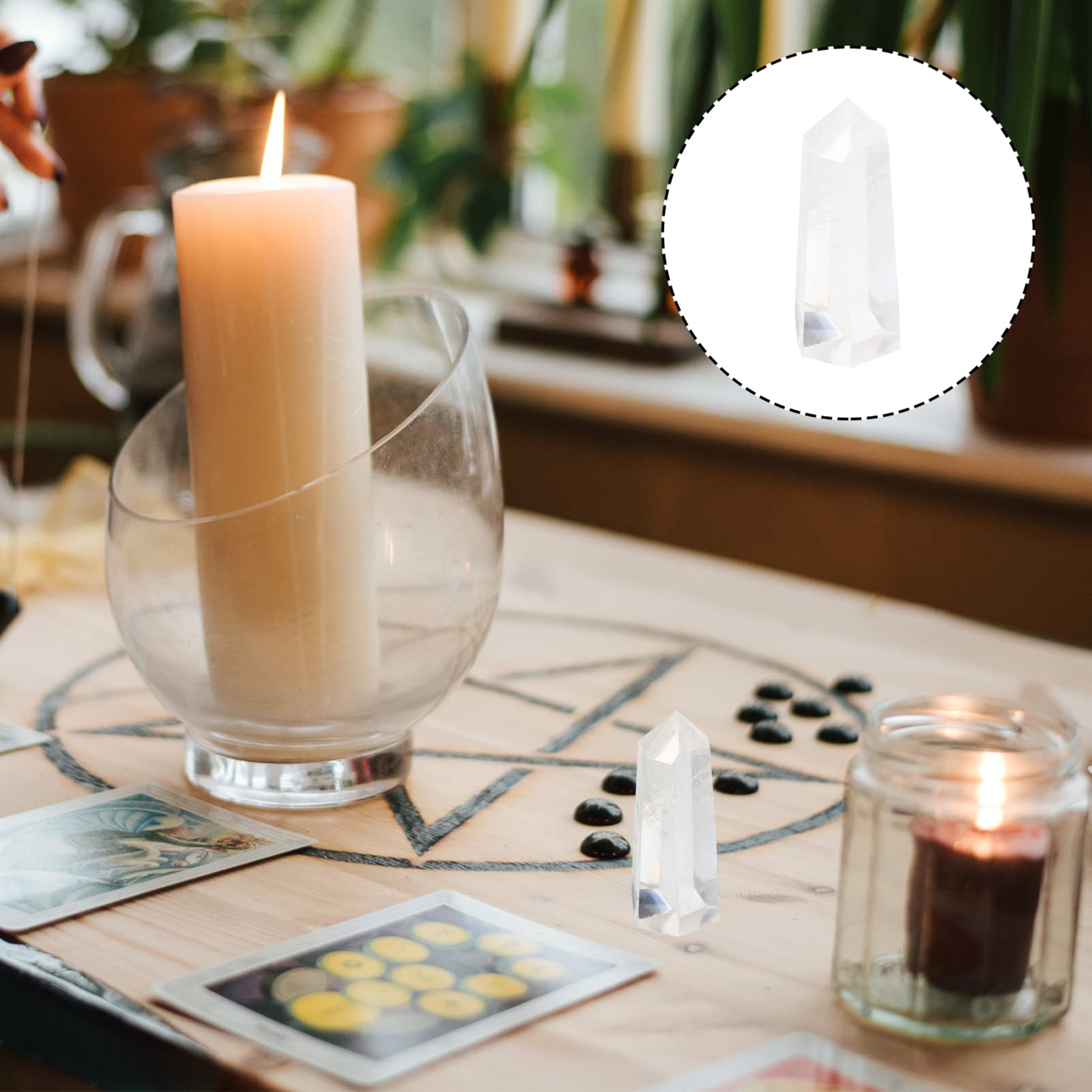 MAGICLULU 5 Stück Natürlicher Weißer Kristall Sechs Edelsteine Chakra-stein Kies Leuchtende Steine Panzer Kristalle Schüssel Haustier Halter Pflanzen Stern Leuchtende Felsen