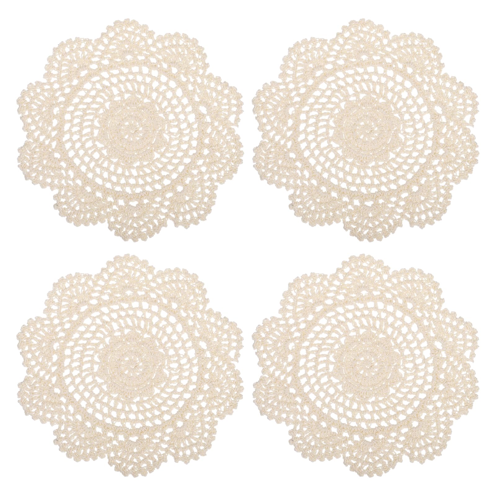 Dessous de verre en tissu anti-rayure grand napperon coton dentelle pour table