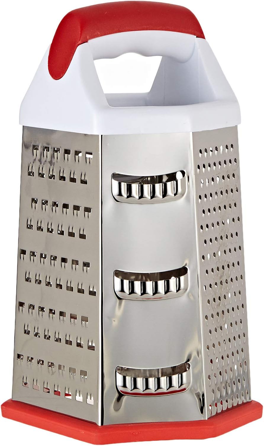 Stainless Steel Grater – 6 Slided Hand held Grater/Slicer/Chopper/Zester for Vegetables Cheese Chocolate – 6 Kitchen functions for Coarse, Medium, Micro-Grating/Zesting/Slicing