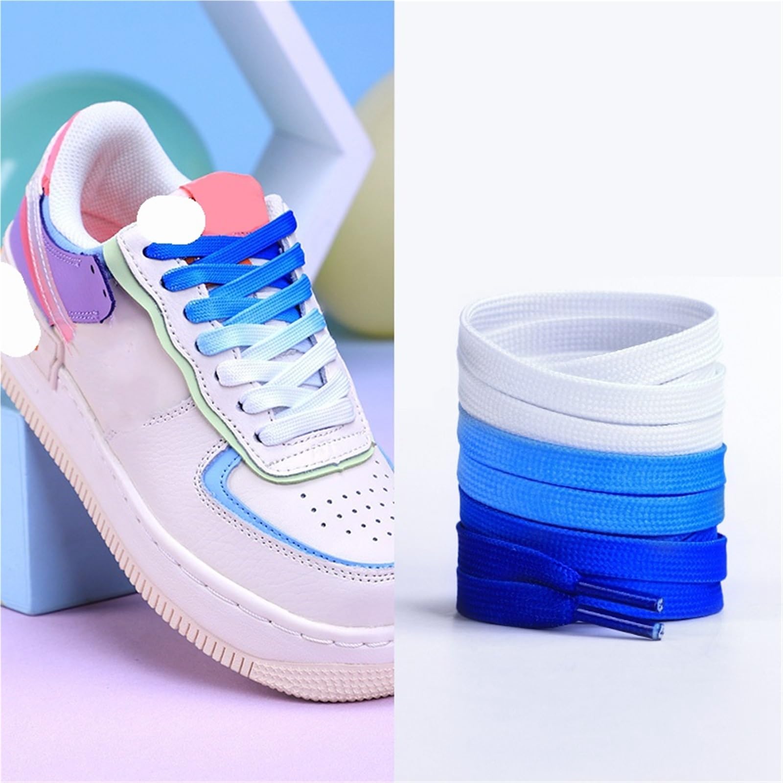 5 Paar flache Schnürsenkel Regenbogen-Schnürsenkel for Herren und Damen, universelle Freizeit-Segeltuchschuhe, bunte Für Sneaker