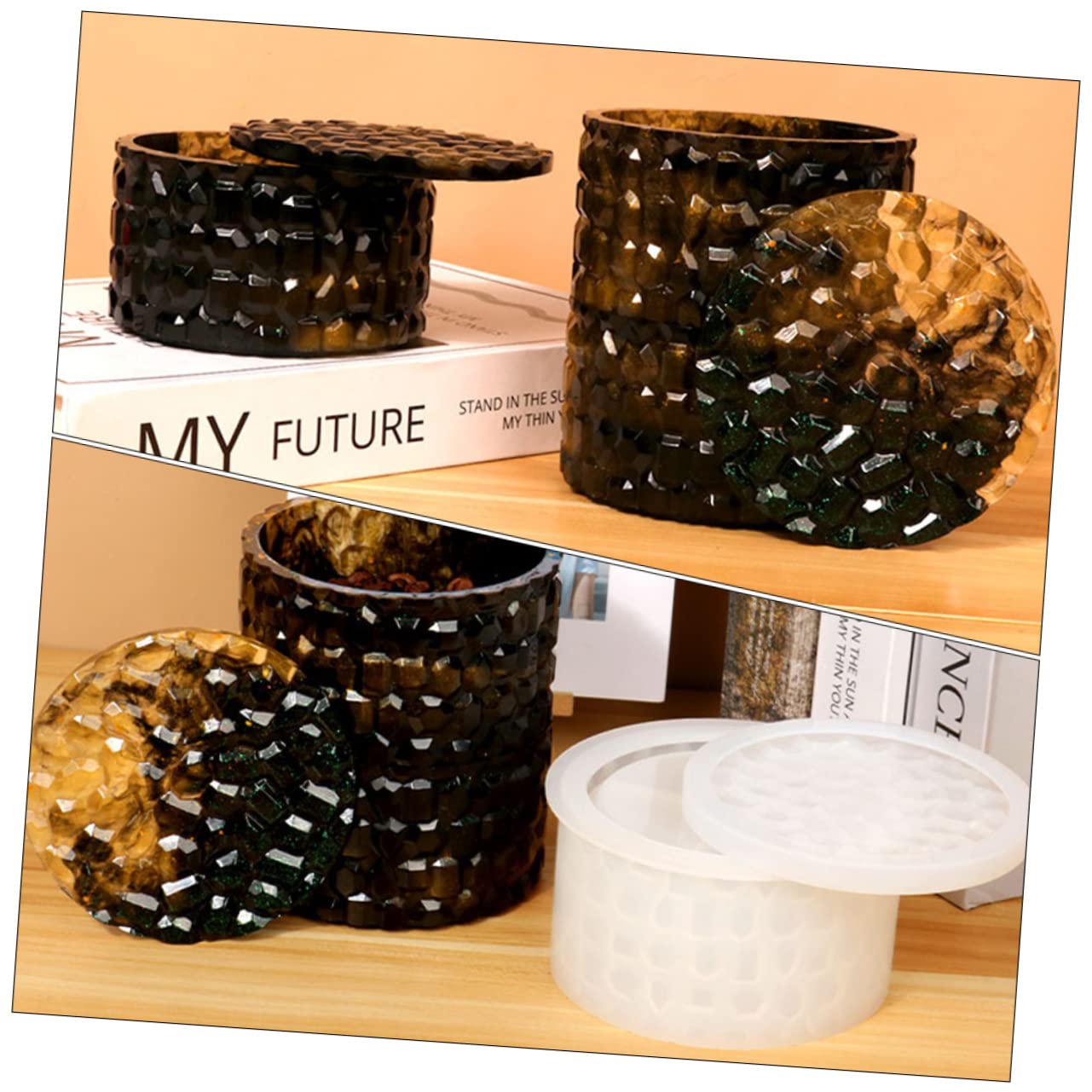 NUOBESTY 2juegos Moldes De Redondos Para Epóxica Kit De Almacenamiento Para Joyería y Accesorios De Usar y Reutilizable