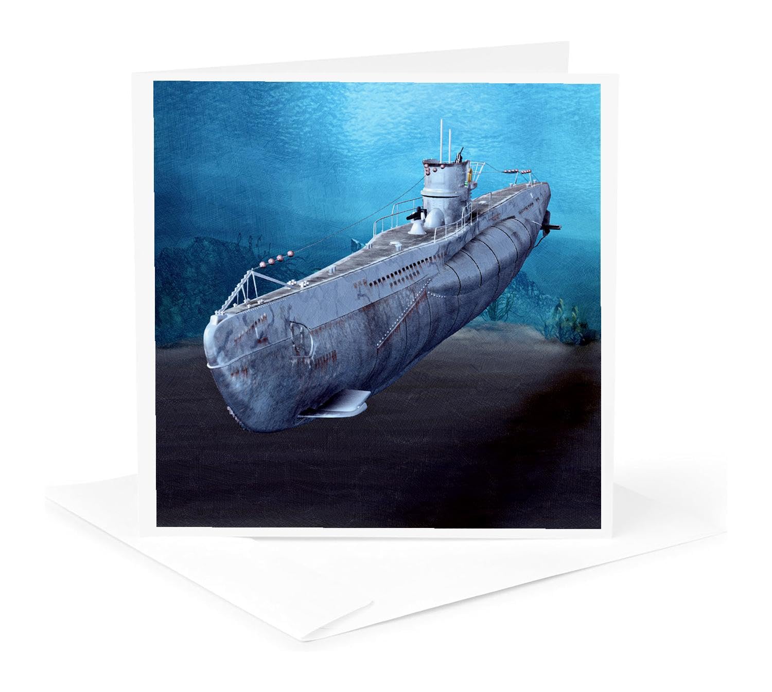 Military Submarine - Greeting Card, 6 x 6 inches, single (gc_62982_5)