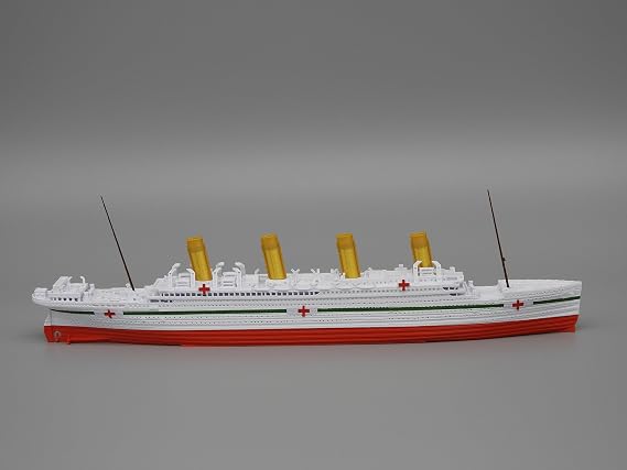 THEROLLER3D HMHS BRITANNIC Model Ship with 3 SeaMines, 1 Ft Long Assembled Titanic Toys for Kids, Historically Accurate Ship, Cake Topper, Figurine, Boat