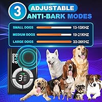 Vista 5 de Dispositivo antiladridos, dispositivos de control de ladridos de perros de 50 pies, dispositivo disuasorio de ladridos de perro de 3 niveles