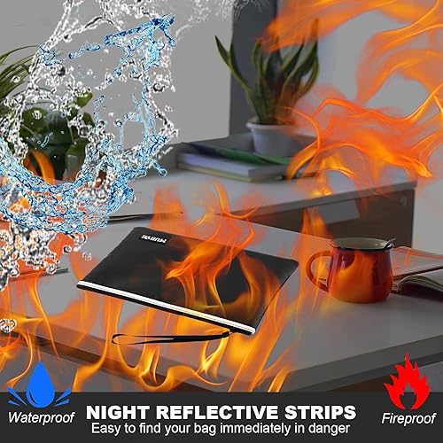 Miniatura 2 de Bolsa impermeable ignífuga para documentos de dinero, bolsas seguras con cremallera con tira reflectante, bolsa organizadora de almacenamiento a