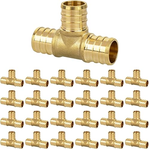 JUWO Conexión Pex de 12 pulgada, paquete de 25 codos PEX de 90 grados para reparaciones de plomería, montaje de engarce de latón resistente y