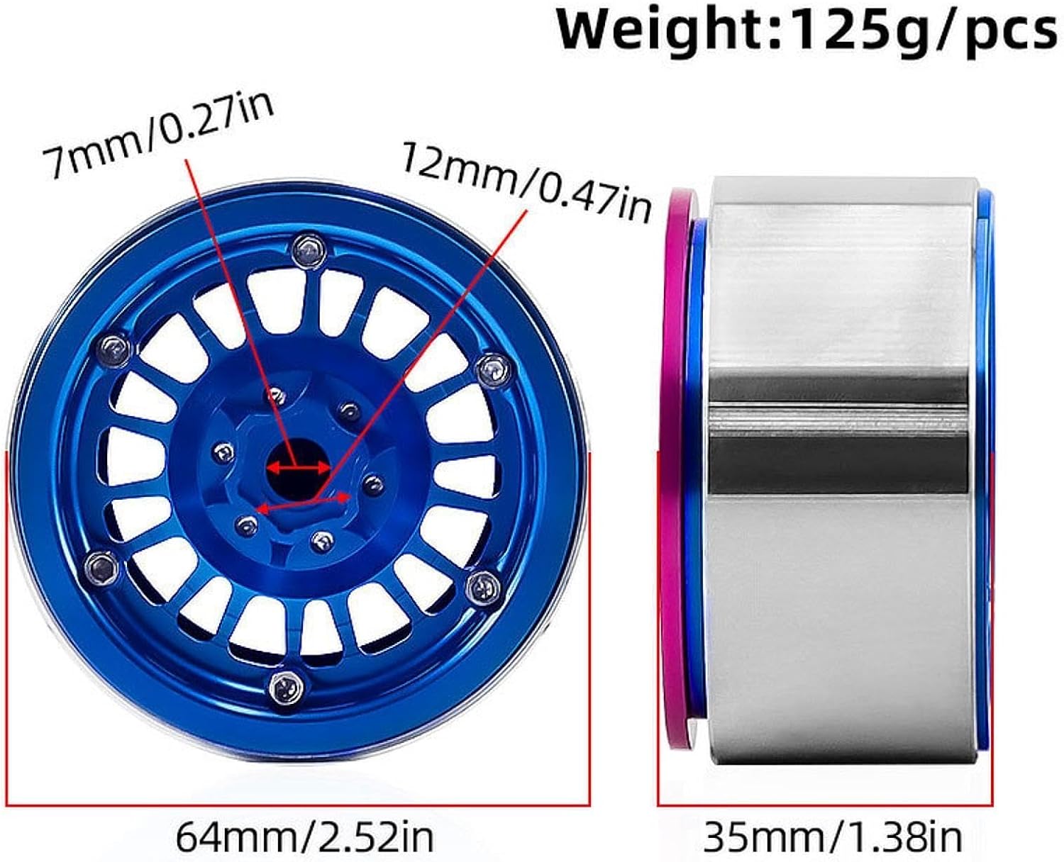4個 RCカー ホイールリム スペアパーツ アクセサリー 直接交換 頑丈設計 プロ仕様 長寿命 RCクローラーに適用