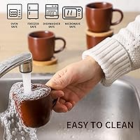 Vista 93 de Hasense Juego de tazas y platillos de porcelana para capuchino de 6 a 6 onzas Demitasse Espresso con asa, perfectas para café con leche, café moca