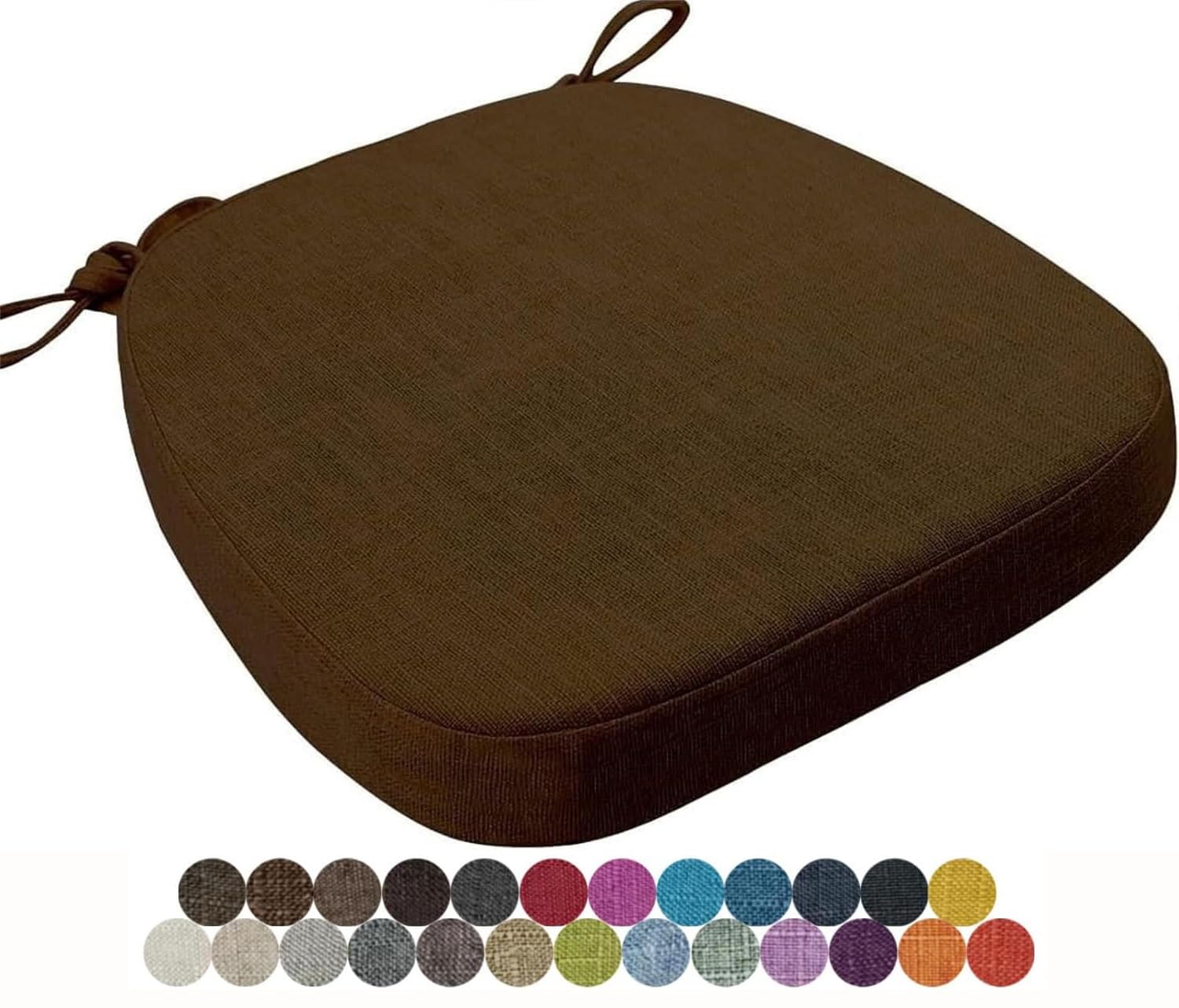 Seokor Color24 Chair Cushion Kitchen, Memory Foam Chair Pads, 40X38/43X40/43X42cm With Ties Non-Slip Chair Pads，Outdoor Indoor Seat Cushion For Dining Office Garden Chair(,40X38x8cm)