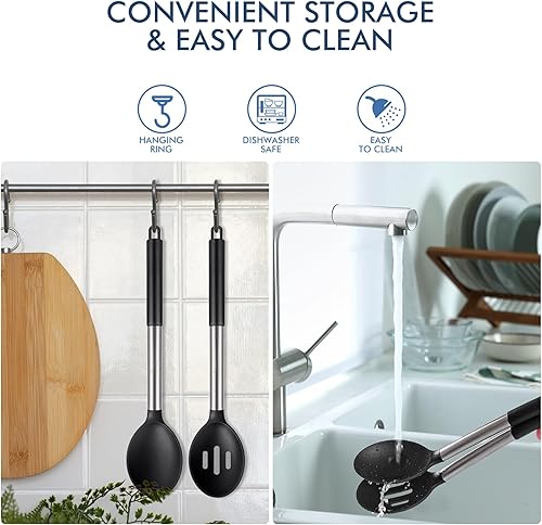 Miniatura 4 de HOTEC Juego de cuchara de cocina de silicona con espátula de silicona