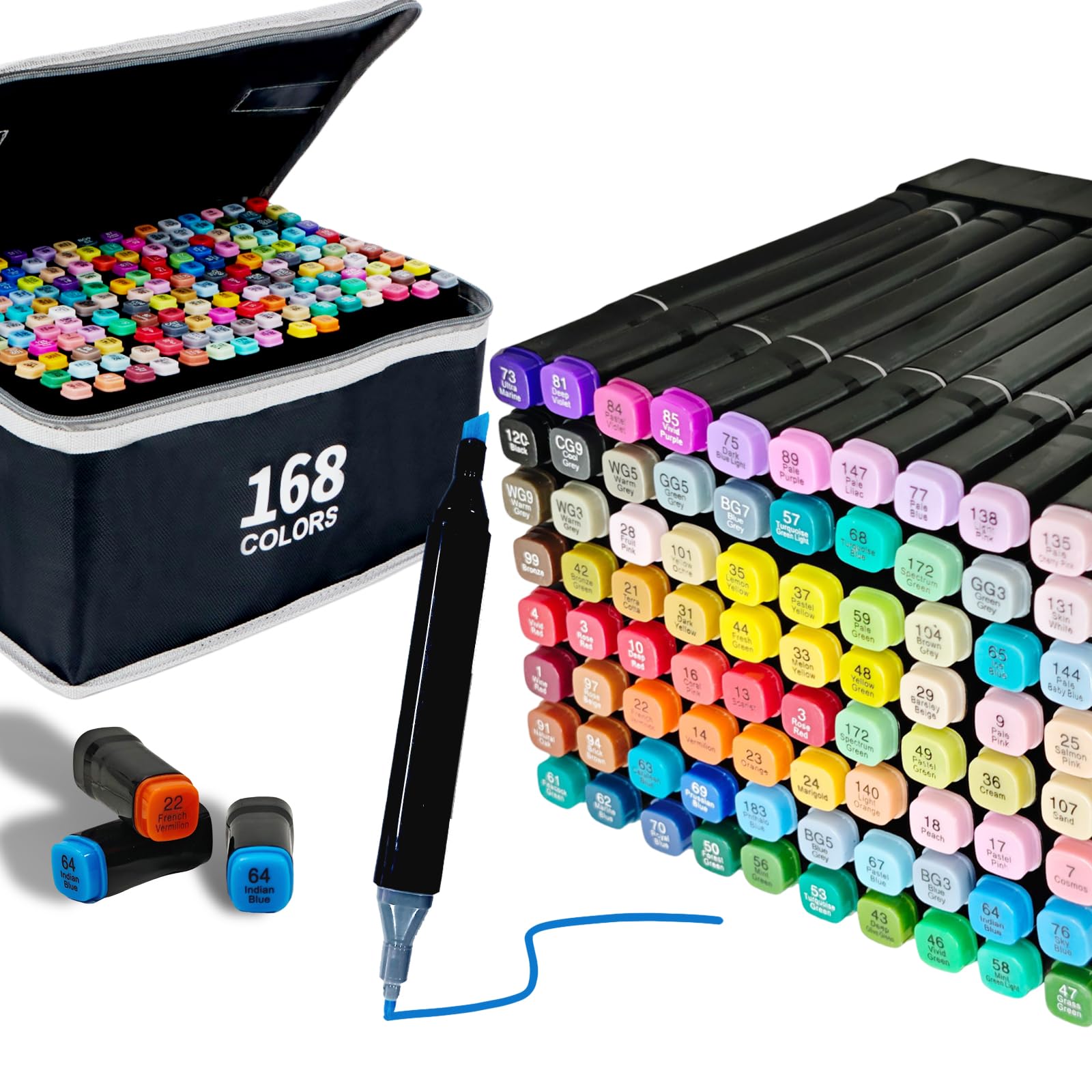 Octirst Alkohol Marker Set, Twin Marker Permanente Alcohol Marker Stifte, Schnelltrocknend Filzstifte für Manga Design Zeichnen Erwachsenen-Malbücher Schüler Künstler
