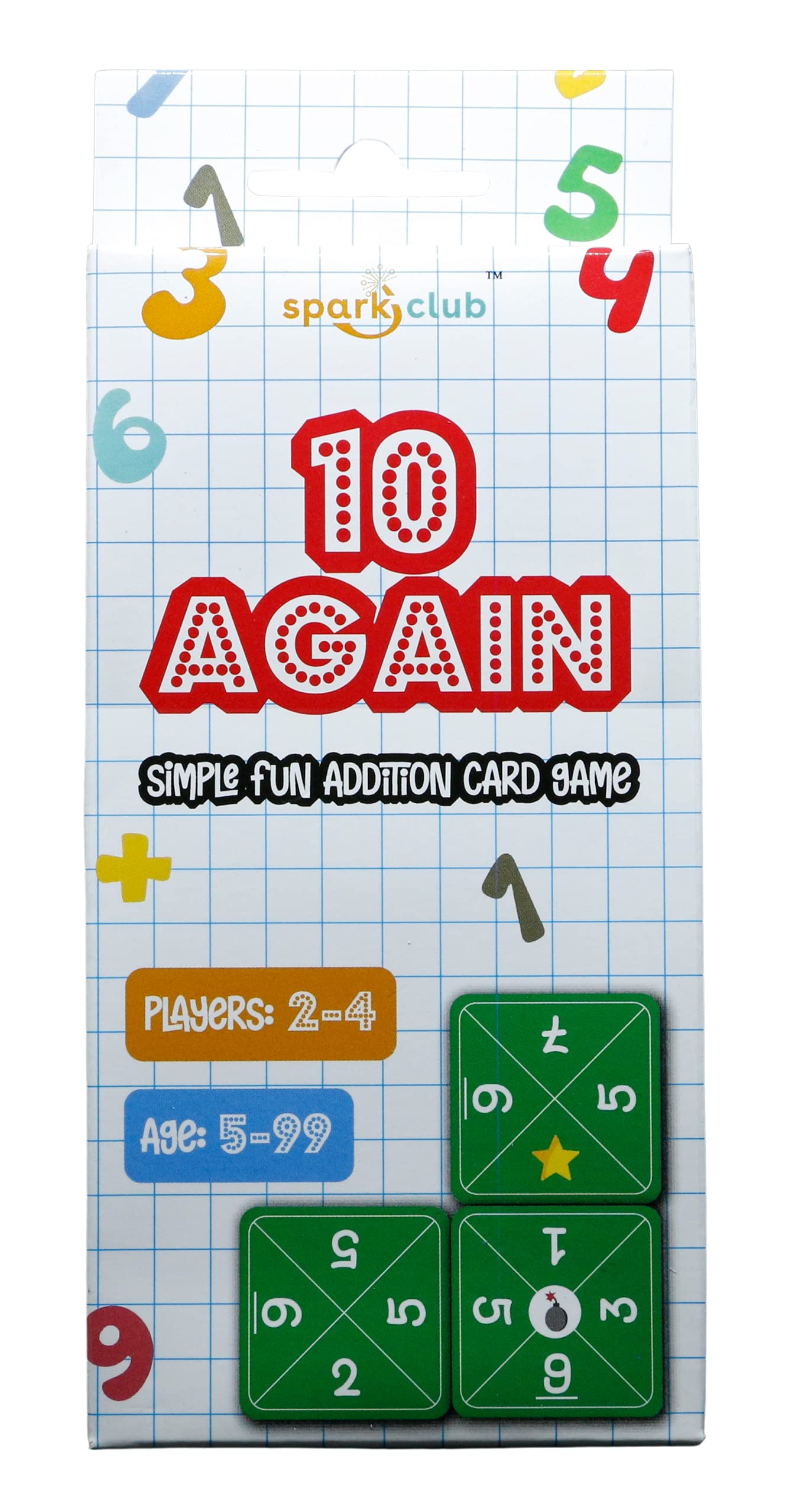 Spark Club 10 Again - Addition Card Game | Develop Mental Maths | Age 5+ Years | Travel Friendly