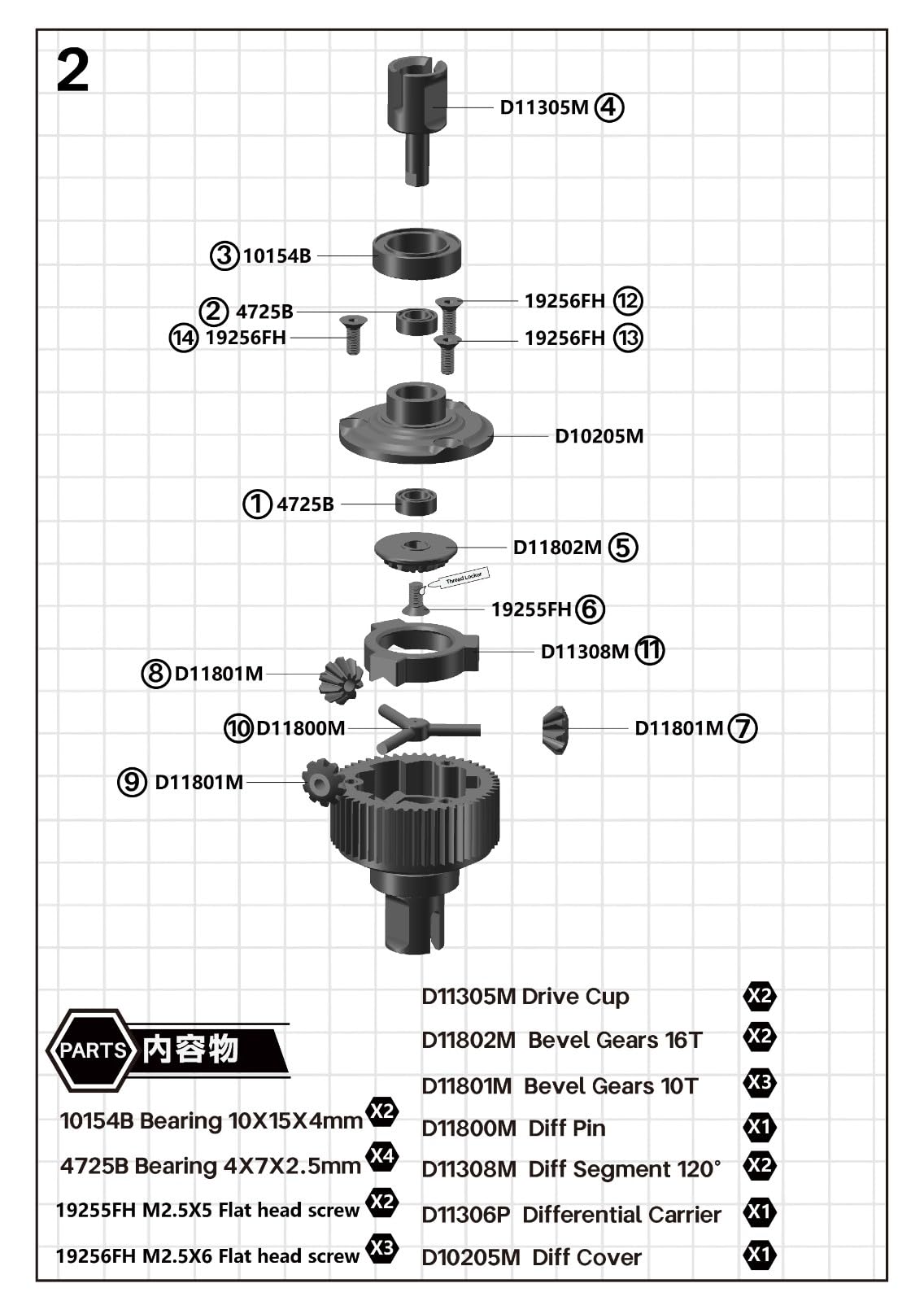Amazon.co.jp: KKPIT-PDK-LSD Gear Diff Assembly(ディファレンシャル
