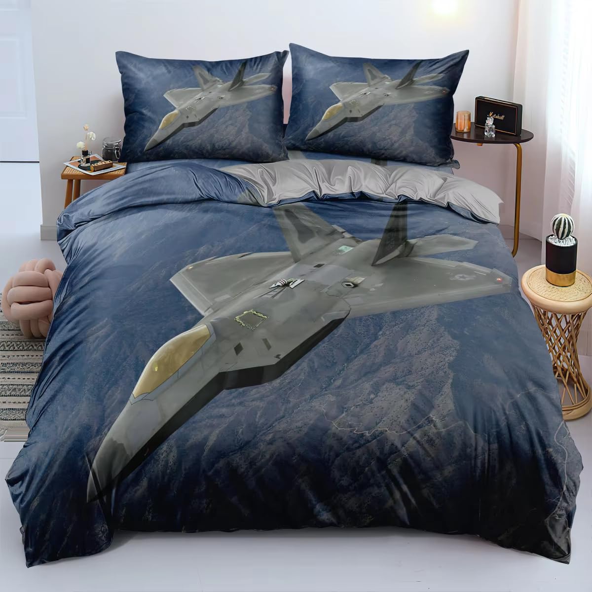 NDXRWDZR Double Duvet Cover Set Fighter Duvet Cover with Zipper Closure Bedding for Aldults Kids Soft Hypoallergenic Microfiber Quilt Cover 200x200 cm + 2 Pillowcases 50x75 cm