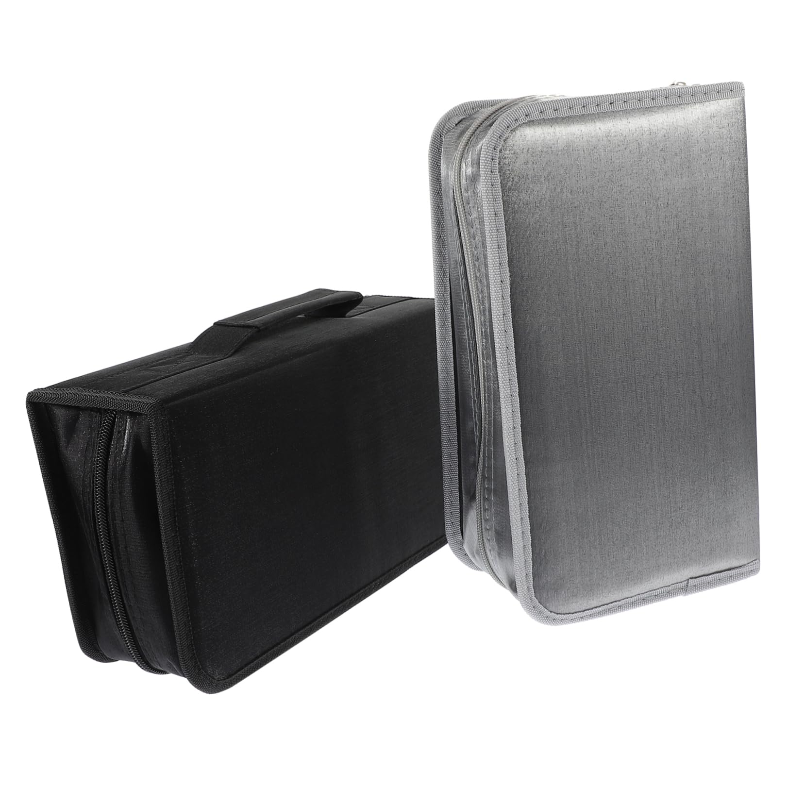 Porta CD Mercerizzato 128 Pezzi, Custodia per Dvd Cerniera Scivolevole, Borsa per Dischi Portatile e Resistente