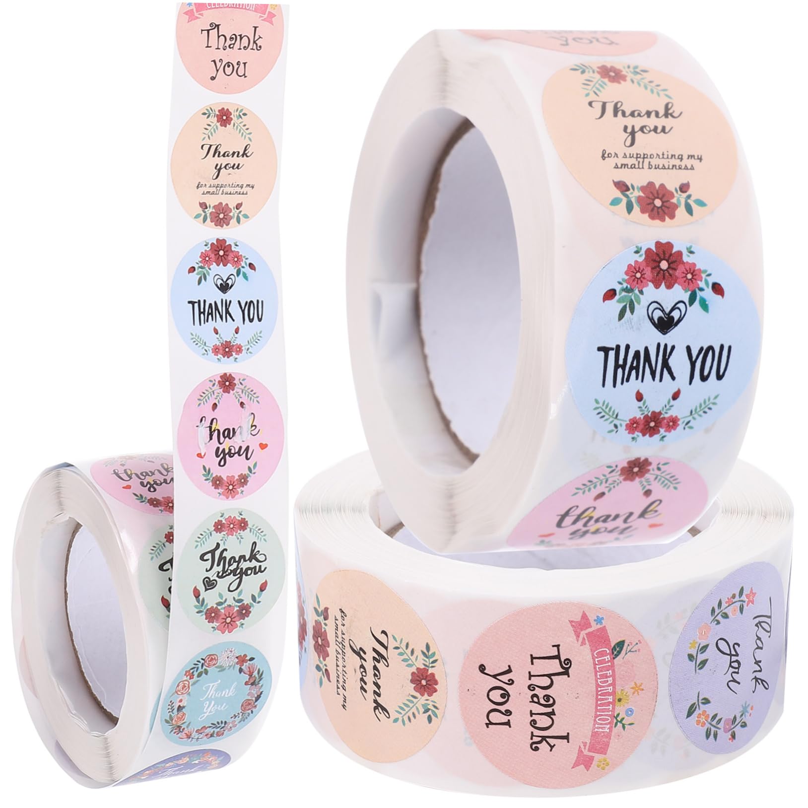 STOBOK 15rotoli Rotondi Adesivi Decorativi Per Confezioni Di Ringraziamento Di Etichette Adesive Per Matrimoni Compleanni e Feste Adesivi Per Ogni