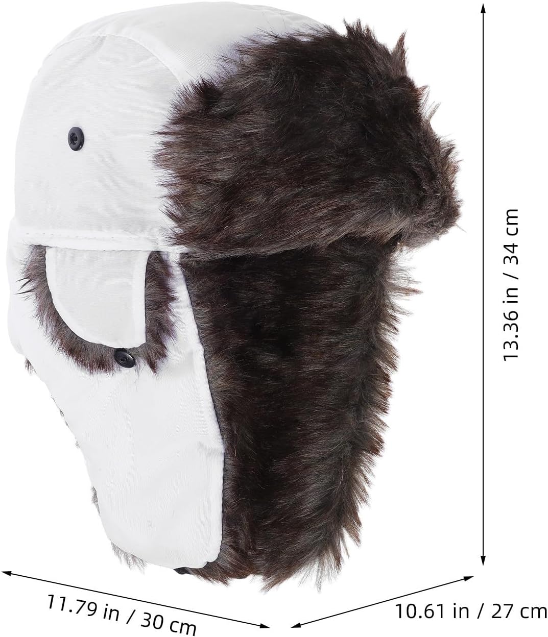 ORFOFE Waterproof Insulating Polyester Bucket Hat with Ear Flaps for Men and Women, Cold Weather Skiing and Hiking Outdoor Hat in White