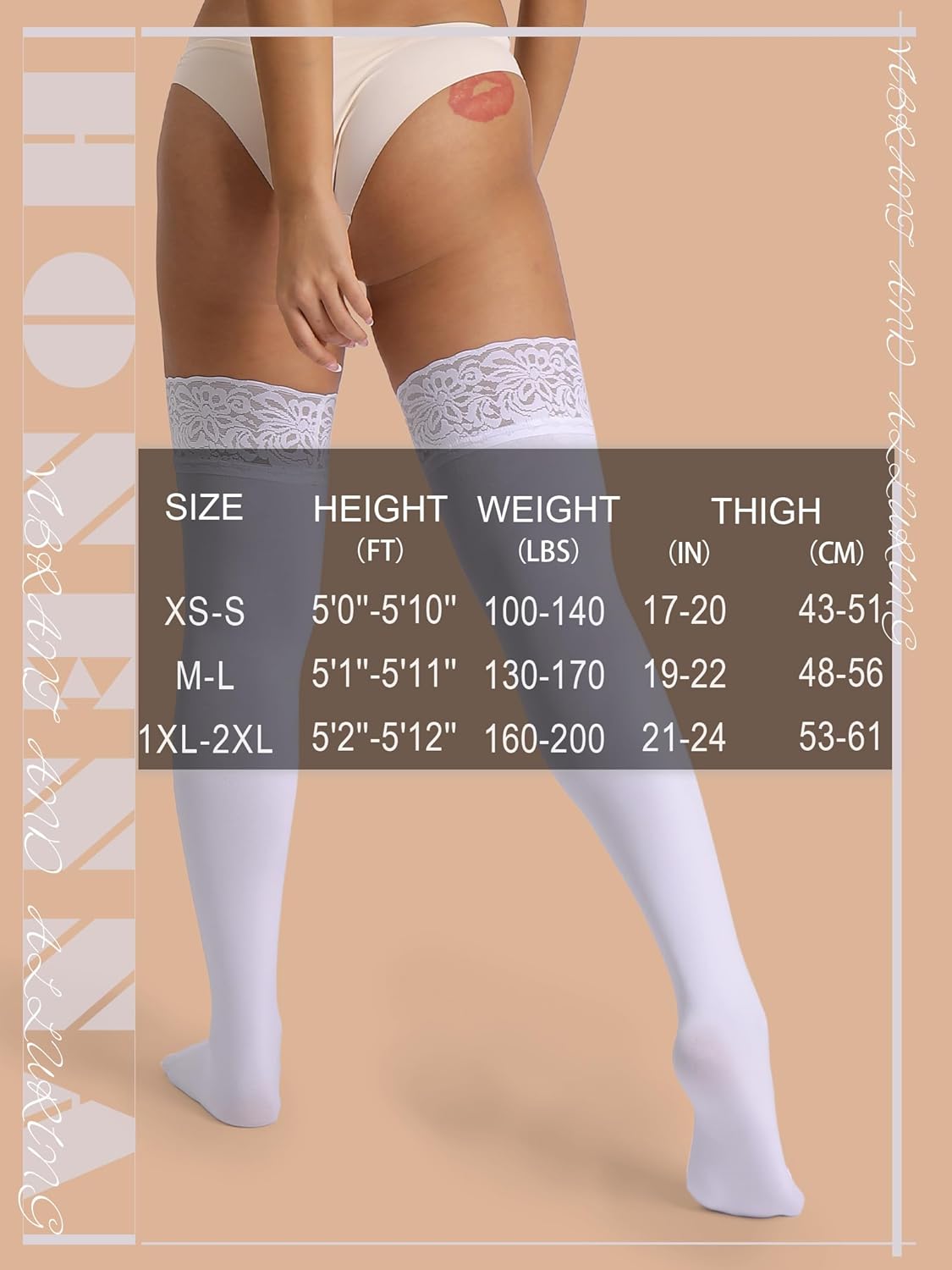 HONENNA Fleece Lined Thigh High Stockings, Stay Up Lace Top Opaque Winter Warm Tights for Women, medias térmicas mujer - Image 6