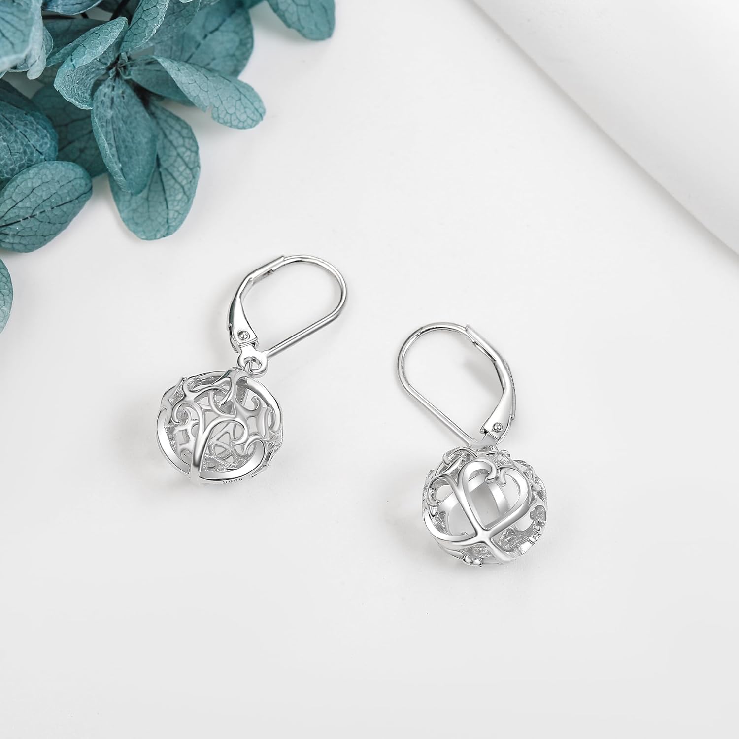 Moonstone/Amethyst Filigree Earrings 925 Sterling Silver Teardrop Bohemian/Vintage Earring for Women Filigree Jewelry Gifts for Women Girls - Image 4