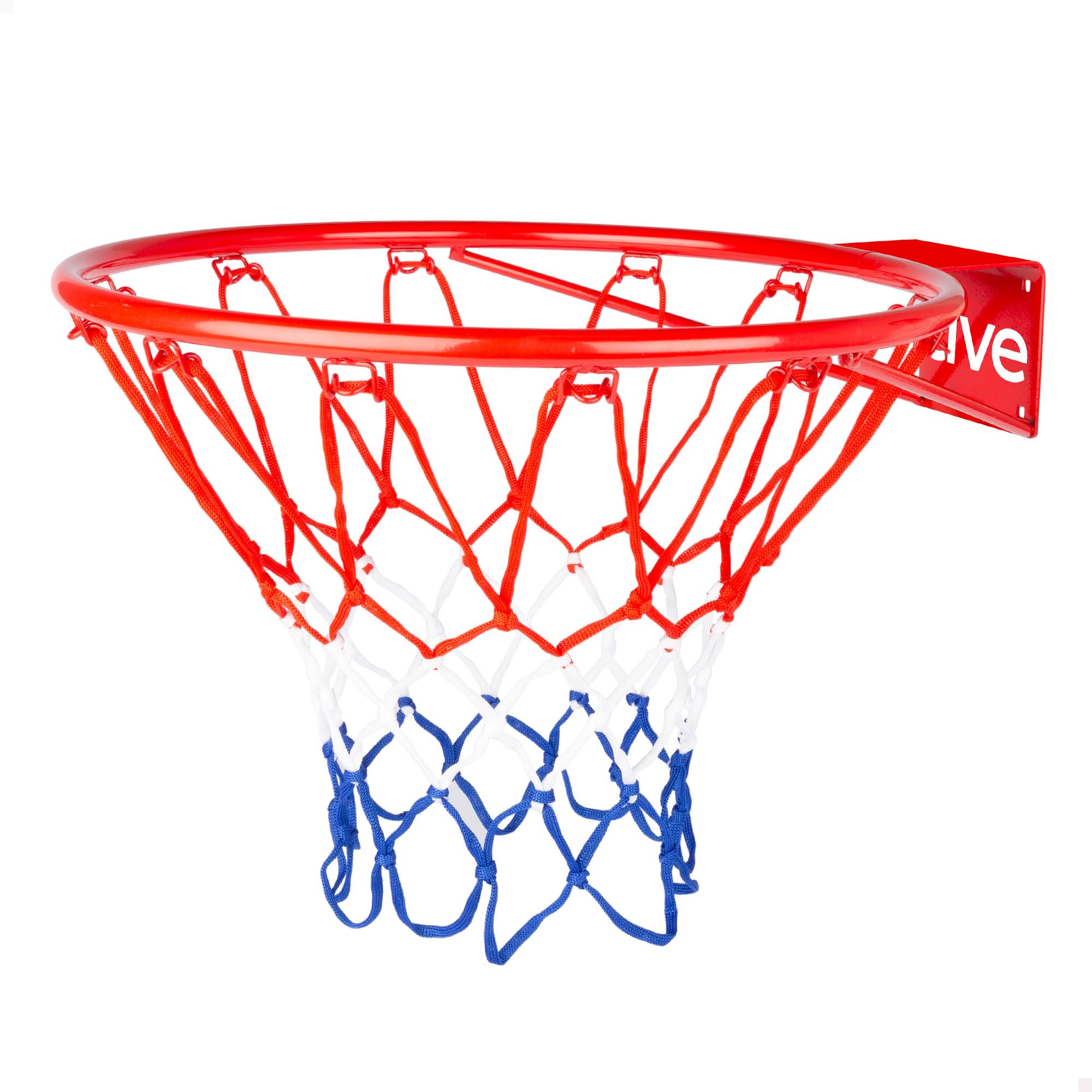 AKTIVE Canestro da basket da parete 45 cm, scala 1/1, Rete in poliestere e anello in metallo, Montaggio con 4 viti incluse, Per giocare in casa, in terrazza o in giardino (54278)
