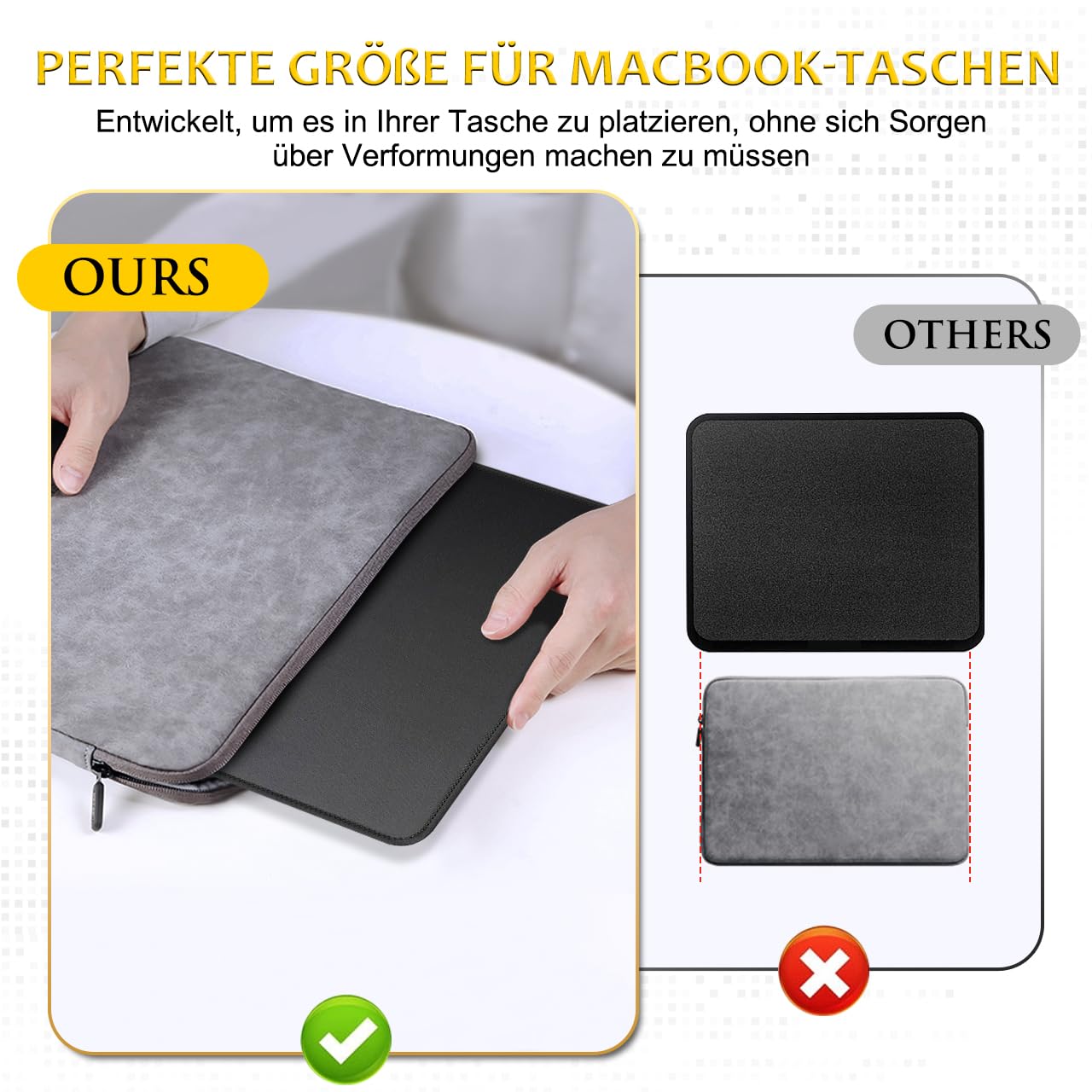 JIKIOU Mauspad, 3er-Pack, Mauspad mit genähtem Rand, rutschfeste Gummiunterseite, waschbar, mit Lycra-Tuch für Gaming, Zuhause und Büro, Schwarz