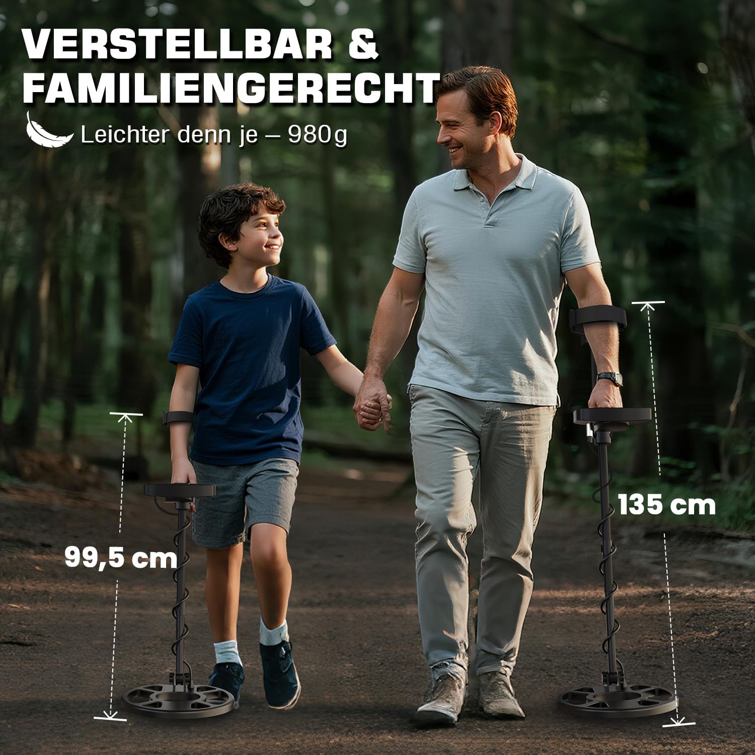 DR.ÖTEK Metalldetektor Profi Set für Erwachsene Anfänger, Aktualisierter 6 Modi Leicht Metalldetektor, 3 Terrain-Modus mit Pinpoint, IP68 wasserdichte Suchspule, Metal Detector Kit mit Zubehör, Grün