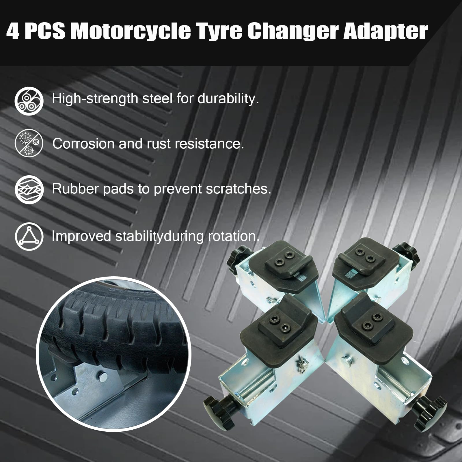 Adaptador para neumáticos de moto, 4 piezas.