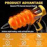 Gun à colle chaude sans fil adapté pour Dewalt 18V 20V Max Batterie au lithium-ion, 30s Gun de colle de préchauffage rapide chaud avec 30 Pcs Colle Sticks(7 * 150mm) pour les arts & Artisans et artisans & DIY & Réparations(Outil seulement)