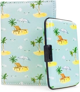 Miami CarryOn Beach Chair Plastic Wallet and Passport Cover Set in Blue