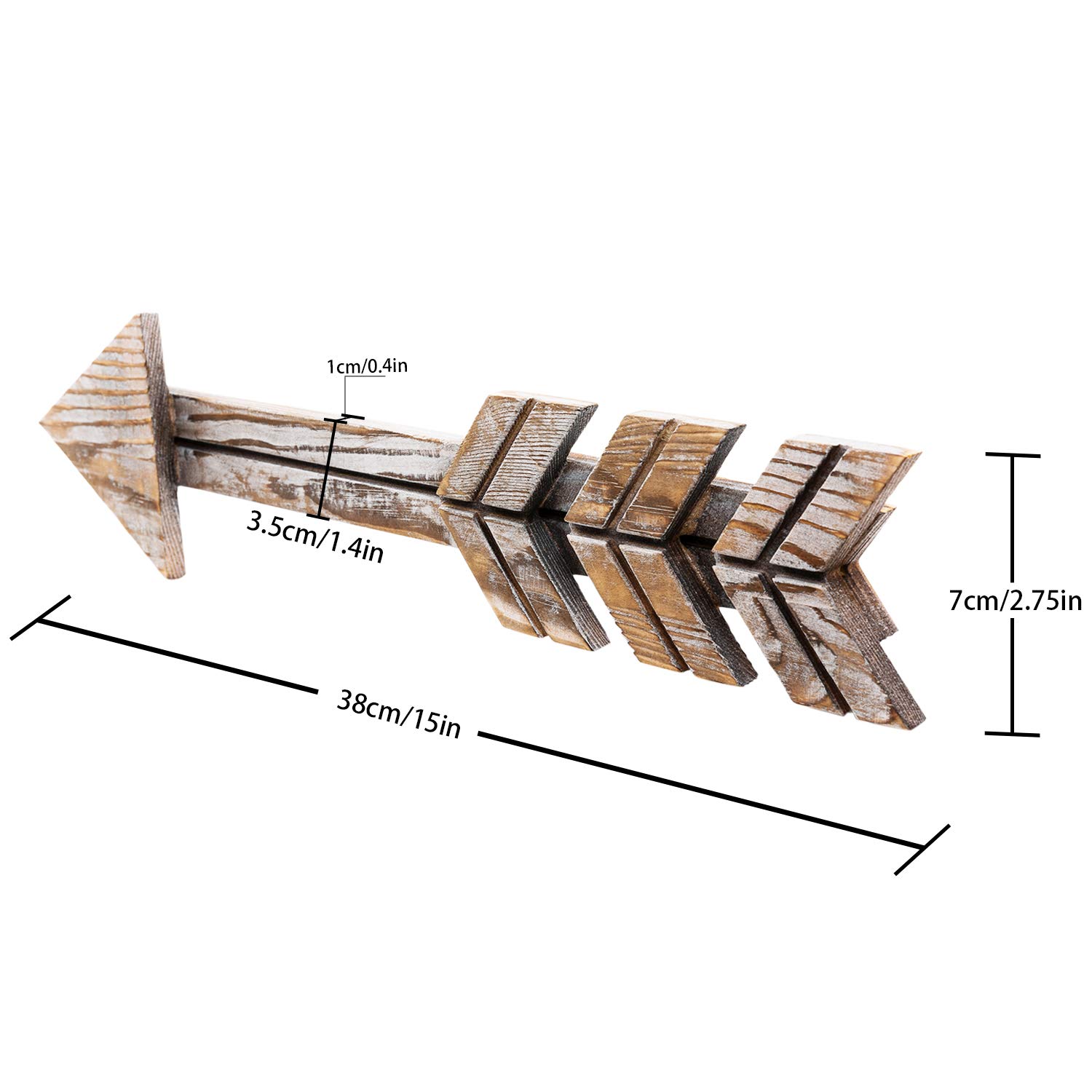 TIMEYARD Set Di 2 Frecce Murali In Legno Rustico – Decorazione Tridimensionale Fatta A Mano Per Camerette, Soggiorni E Stile Farmhouse - 2