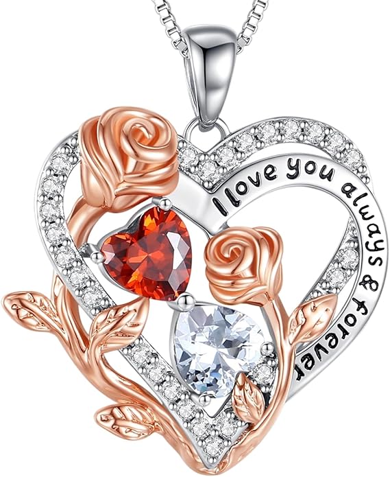 I Love You Birthstone Necklace