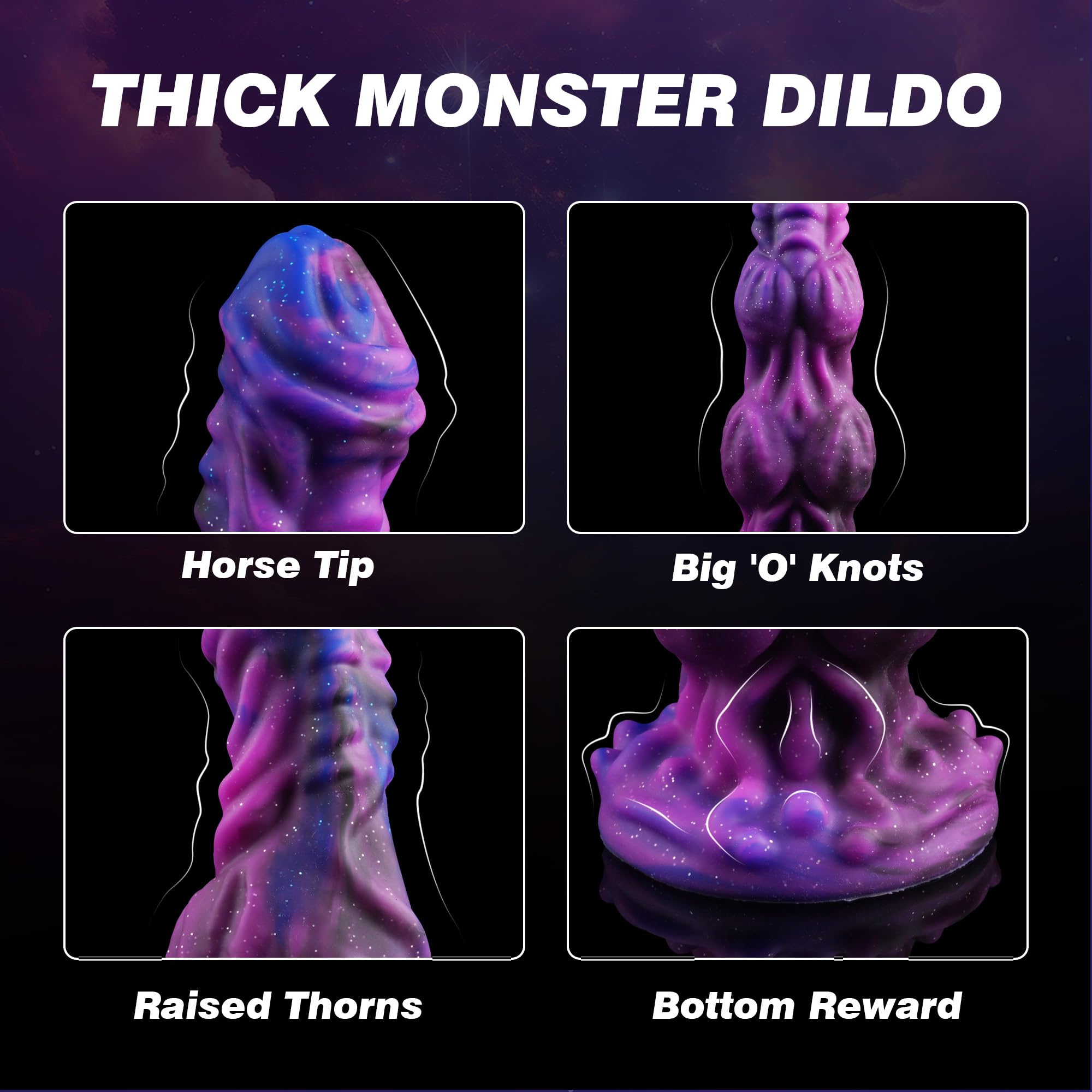 9.6" Monster Dildo Fantasy Horse Dildo with 2 Big Knots, Huge Knot Dildos Thick Dog Dragon Dildos with Strong Suction Cup, Anal Toys for Men Gay, Adult Toys for Women Men: Purple
