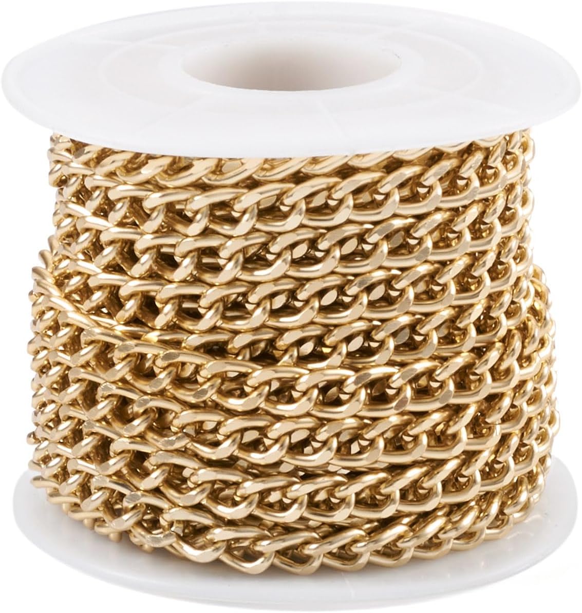 Amazon Beadthoven 1巻入り 幅5mm ゴールド アルミチェーン 喜平チェーン 溶接なし カーブチェーン リンクチェーン