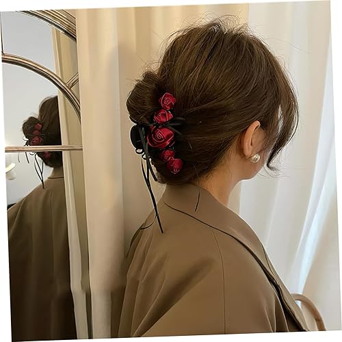 Miniatura 5 de Pinza para el pelo de rosa, accesorios para el cabello de rosa, accesorio para el cabello para mujer, pinzas de garra de rosa para decoración de