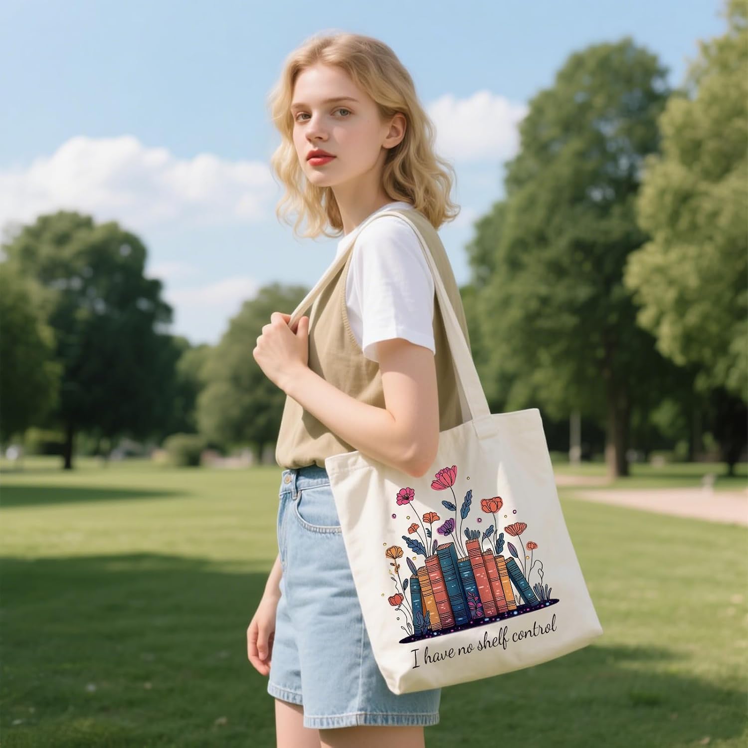 TI-EDC Bookish Tote Bag for Women, Book Lovers Gifts Galentines, Valentines Day Gift for Women, Reading Accessories, Librarian, Bookish, Readers, Teacher, Library Present, Tote Bag - Image 5