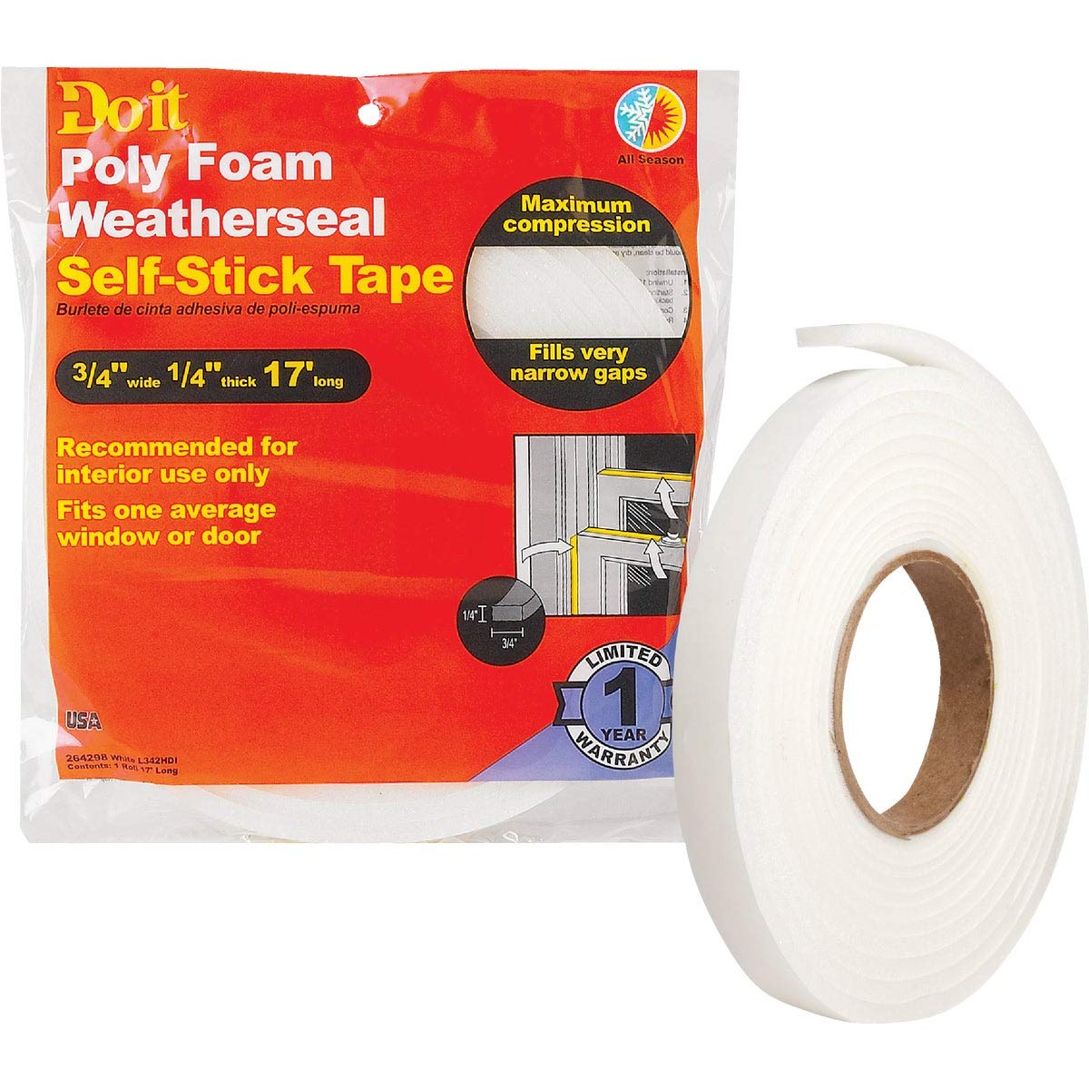 MD 100ft X 2in X 1/8in Clear Polyethylene Window Tape, 55 OFF