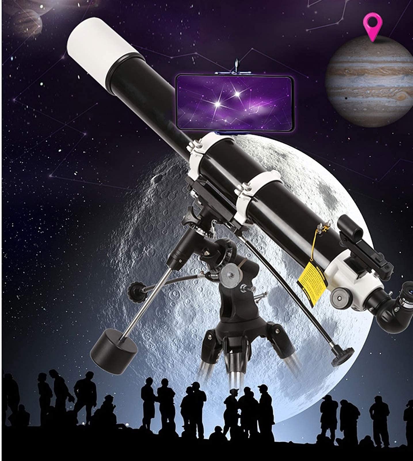 Telescopio rifrattore con treppiede per bambini e principianti di astronomia Telescopio portatile con 4 oculari di ingrandimento vision