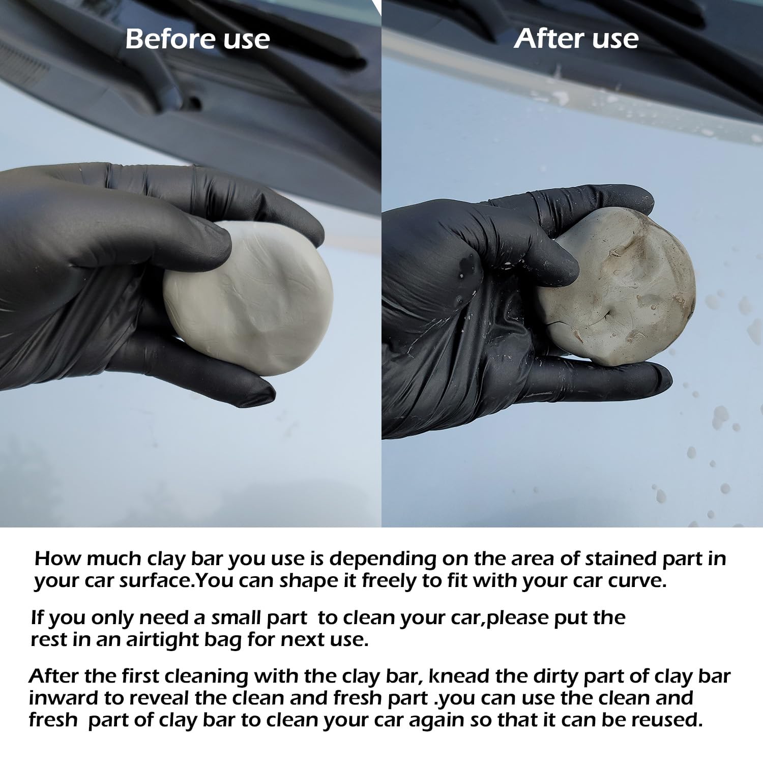 8 Pack Car Clay Bars Auto Detailing 400g and Clay bar Lubricant Tablets 8 Pack (1pcs=16 oz) Clay bar kit for Car Detailing (50g/1 Pack) (Grey)