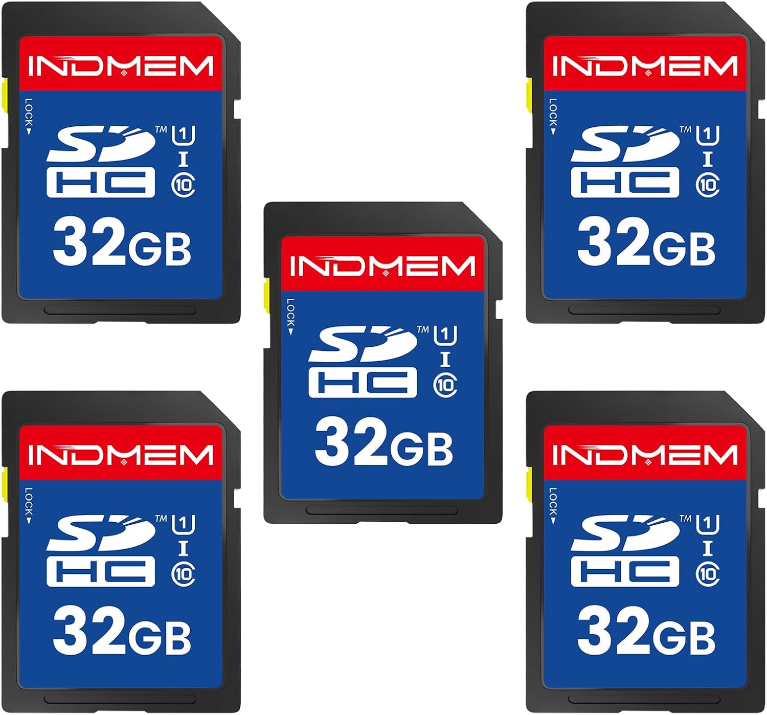 32GB SD Card (5 Pack) SDHC Flash Memory Cards UHS-I U1 Class 10 High-Speed Full HD Video Compatible with Digital Point-and-Shoot Cameras, HD Camcorders, DSLR and PC, 32GB(5pc)
