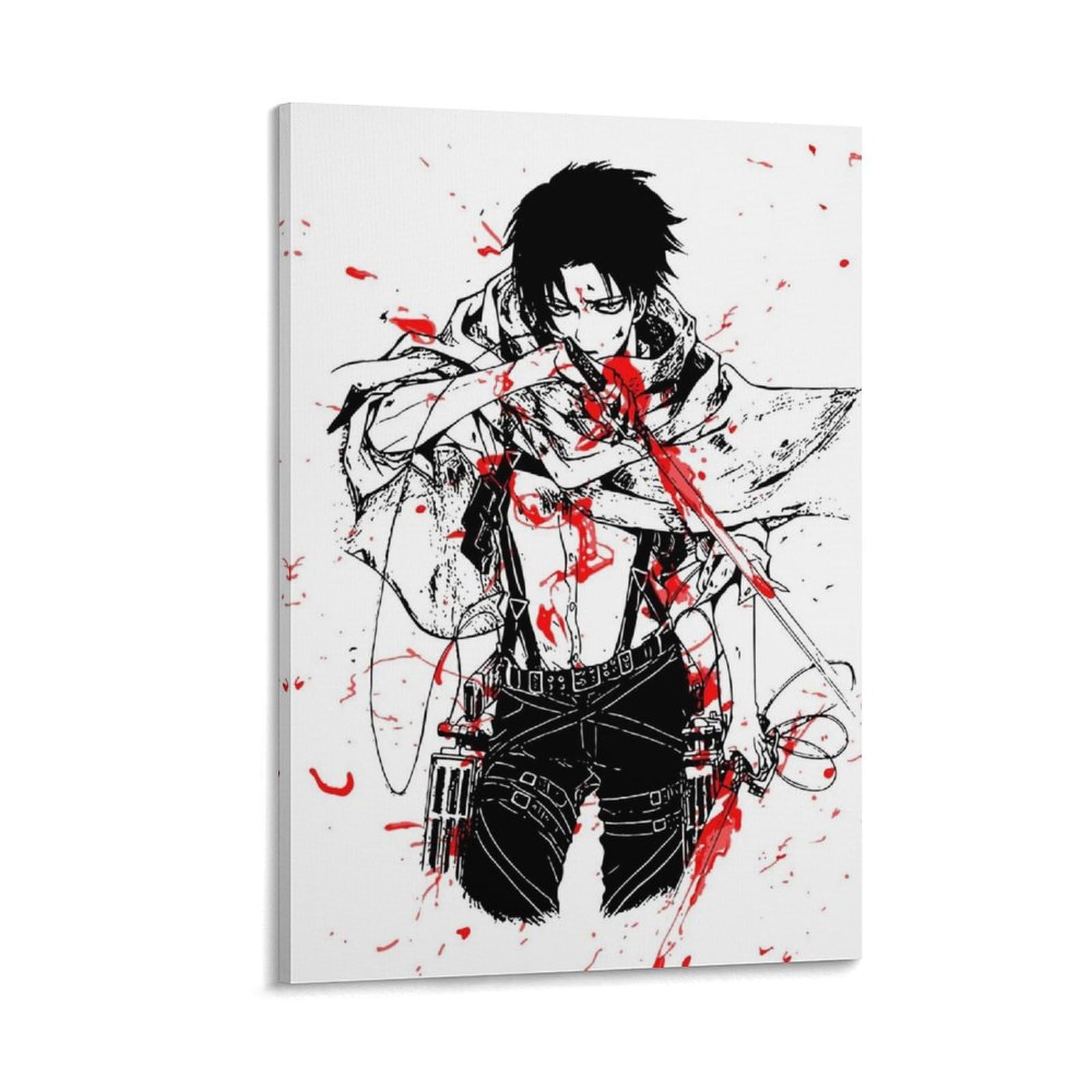 Levi Ackerman Posters Artworks Canvas Poster Room Aesthetic Wall Art Prints Home Modern Decor Gifts Framed-unframed 20x30inch(50x75cm)