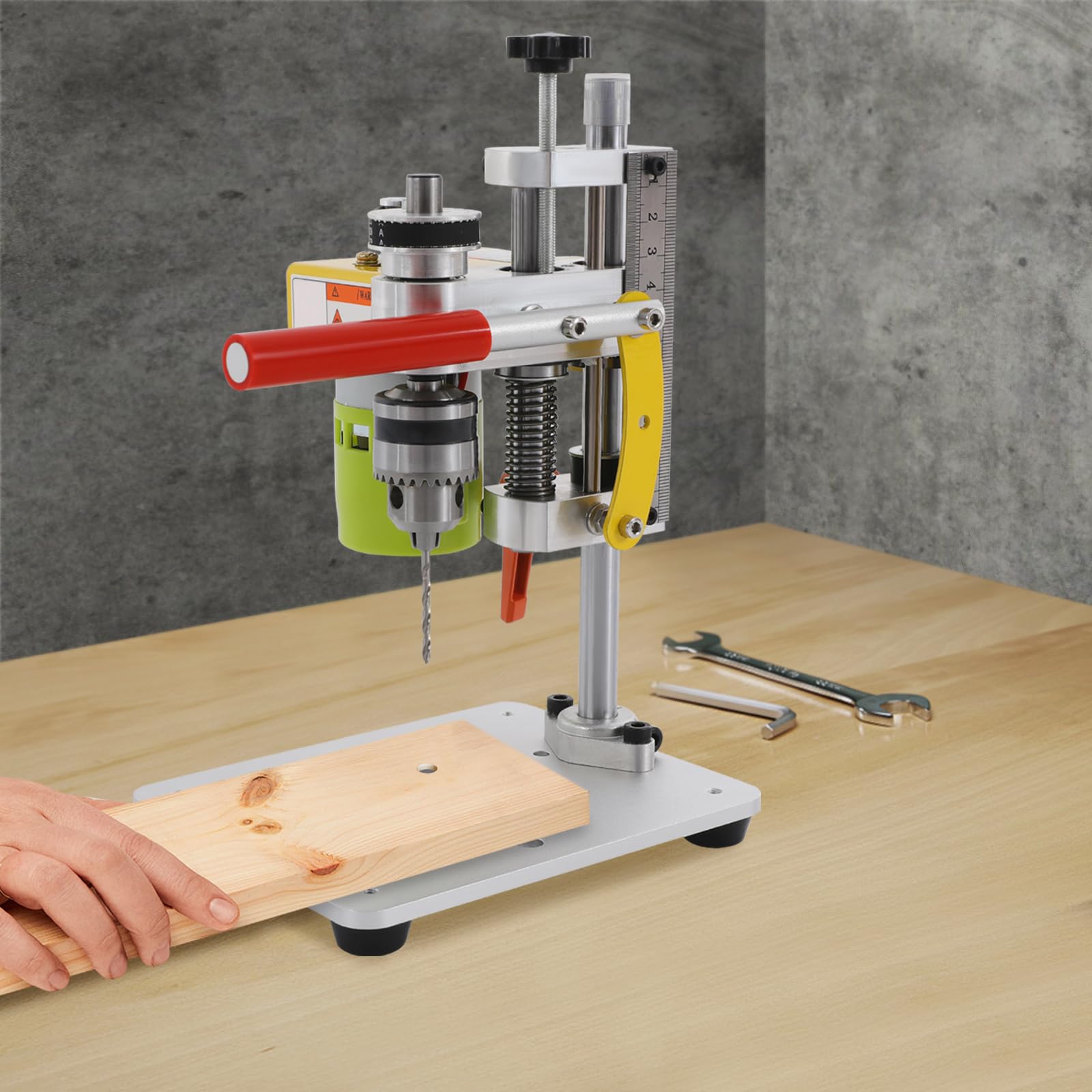 Mini Drill Workstation,Bench Electric Drill Press Precision CNC Table, Free Standing Mini Press Work Station 360° Rotary Tool Workstation Stand for Small Crafts, Wood, Plastic,Soft Metal