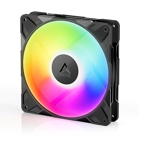 ARCTIC P14 Pro A-RGB (Black) - Powerful Premium Fan, 140 mm PWM Fan with Y-Cable Splitte, 400-2500 RPM, 0 RPM 